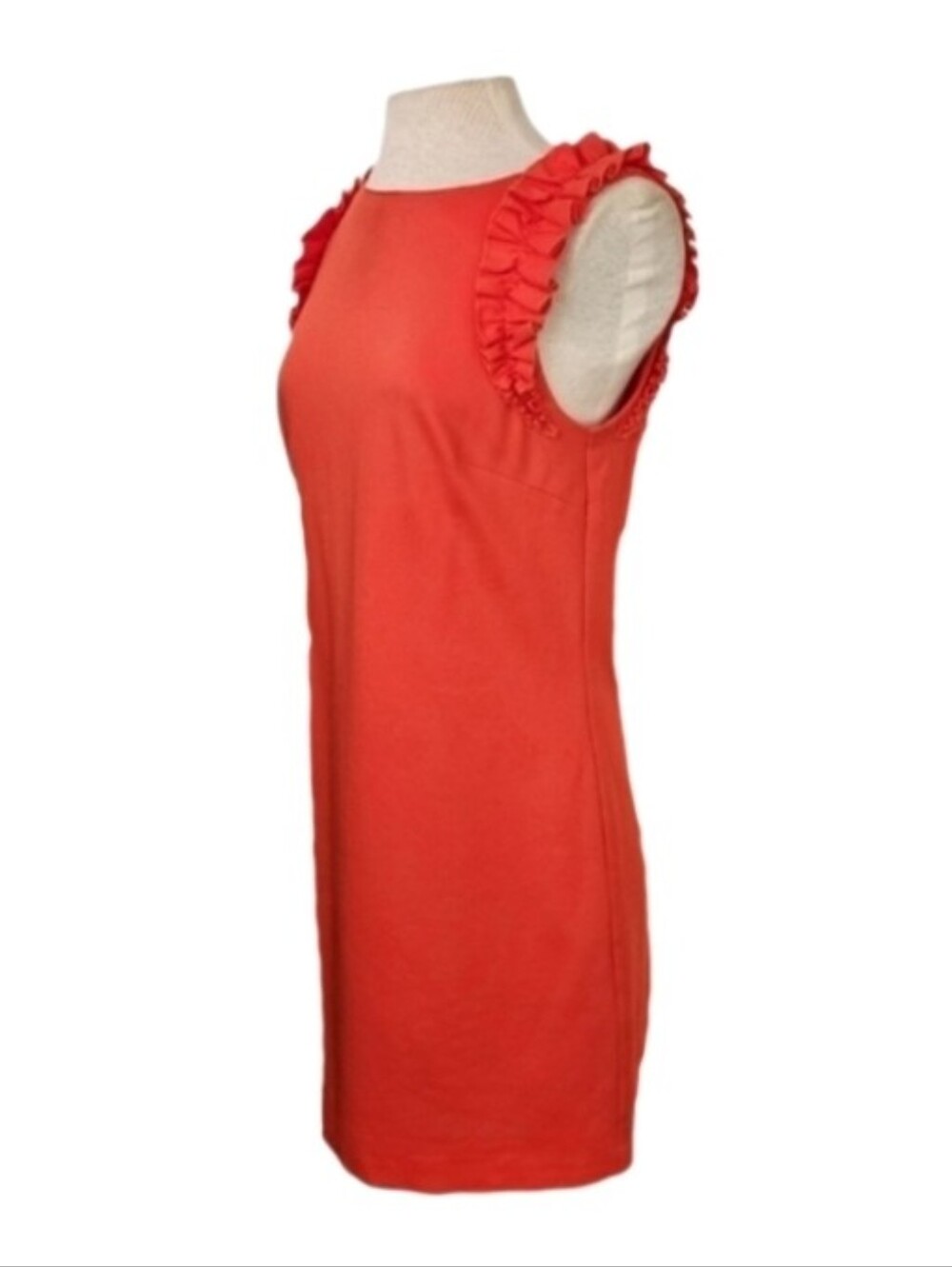 TRINA TURK Dress Sienna Tropical Ruffle Sleeveless Orange Size 4 - Picture 4 of 16